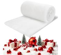 Palonu 1 Pack 3 x 8 Ft Artificial Snow Roll Large Fluff Thick White Blanket for Christmas Village Displays Tabletop Décor Winter Wonderland Party Scenes for Holiday Backdrops and Festive Decoration