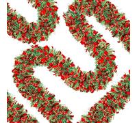 Palonu 50 Ft Metallic Gold, Silver Thick Tinsel Twist Garland for Christmas, Birthday, Party Decor Indoor Outdoor Party Supplies