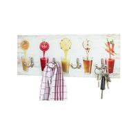 palos glass wall hung 4 hooks coat rack in fruit glasses print