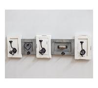palos wall hung 5 hooks coat rack in white vintage look