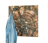 palos wooden wall hung 5 hooks coat rack in end grain print