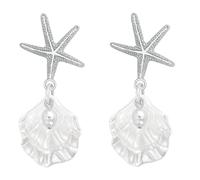 Palotay Starfish Seashell Drop Stud Earrings Summer Beach Tropical Dangle Earrings for Women Ocean Accessories Jewelry Gifts for 2026 Vacation, Metal, No Gemstone