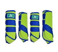 Paloura Equine Sport Horse Boots Set of 4 - Neoprene Leg Protection with Durable Hook & Loop Straps, Breathable & Comfortable Fit for Training, Riding, and Performance（Grenn, Medium）