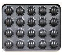 PALPLUS WALNUT Elegant and Versatile Madeleine Cake Pan, 20-Cavity, Non-Stick, Oven Safe, Champagne Gold