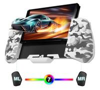 PALPOW Hall Effect Switch Controller for Nintendo Switch/OLED One-Piece JoyPad, Ergonomic Switch Handheld Controller with/RGB/Turbo/Mapped Switch Pro Controller - White Camo