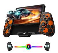 PALPOW Switch Handheld Controller for Nintendo Switch/OLED Hall Controller, One-Piece Ergonomic Design with RGB/Turbo/Mapped Switch Gamepad - Black