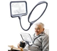PalProt® Magnifying Glass with Light Hands Free: 3x Neck Wearable Lighted Magnifier for Reading Books - Large Full Page Magnify for Vision Aids Seniors Craft Sewing Cross Stich Close Work