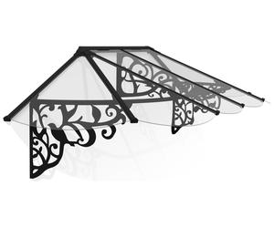 Palram Canopia 2600mm Lily Door Awning - Black Clear