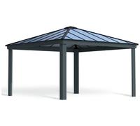 Gazebo Canopy Shelter 14 x 14ft Palram Dallas Grey with Polycarbonate Roof