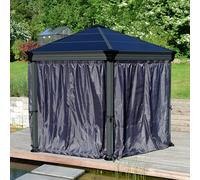 Palram - Canopia Grey Gazebo Curtain, Pack Of 6 (L)2.17M (W)2.32M For Roma & Monaco