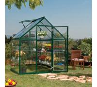 Palram - Canopia Harmony 6X4 Ft Green Aluminium Apex Greenhouse With Polycarbonate Glazing