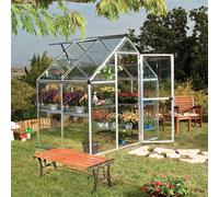 Palram - Canopia Harmony 6X4 Ft Silver Aluminium Apex Greenhouse With Polycarbonate Glazing