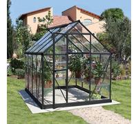 Palram - Canopia Harmony 8X6 Ft Grey Polycarbonate (Pc) Apex Greenhouse With Polycarbonate Glazing With Adjustable Vent