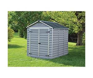 Palram Canopia Large Double Door Plastic Apex Shed with Skylight Roof - 6 x 8ft
