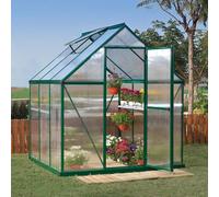 Palram - Canopia Mythos 6X6 Ft Green Polycarbonate (Pc) Apex Greenhouse With Polycarbonate (Pc) Glazing With Adjustable Vent