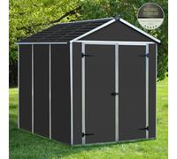 Palram - Canopia Rubicon 8X6 Ft Apex Dark Grey Plastic 2 Door Shed With Floor (Windowless)