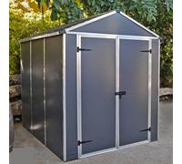 Palram - Canopia Rubicon 8X6 Ft Apex Dark Grey Plastic 2 Door Shed With Floor