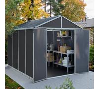Palram Canopia Rubicon Plastic Apex Shed in Dark Grey 8 x 10