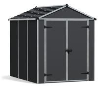 Palram - Canopia Rubicon 8X6 Ft Apex Dark Grey Plastic 2 Door Shed With Floor