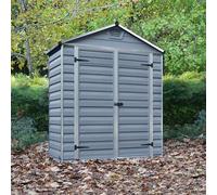 Palram Canopia Back to Wall Double Door Plastic Apex Shed with Skylight Roof - 6 x 3ft