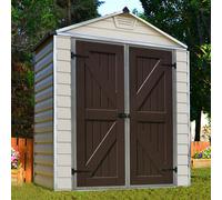 Palram - Canopia Skylight 6X3 Ft Apex Tan Plastic 2 Door Shed With Floor