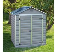 Palram - Canopia Skylight 6X5 Ft Apex Dark Grey Plastic 2 Door Shed With Floor