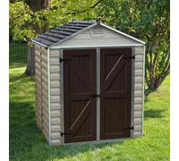 Palram - Canopia Skylight 6X5 Ft Apex Tan Plastic 2 Door Shed With Floor (Windowless)