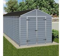 Palram - Canopia Skylight 8X20 Ft Apex Dark Grey Plastic 2 Door Shed