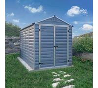 Palram Canopia Large Double Door Plastic Apex Shed with Skylight Roof - 6 x 8ft