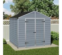 Palram - Canopia Skylight 8X8 Ft Apex Dark Grey Plastic 2 Door Shed