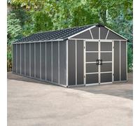 Palram - Canopia Yukon 10X21 Ft Apex Dark Grey Plastic 2 Door Shed