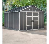 Palram - Canopia Yukon 11X13 Ft Apex Dark Grey Plastic 2 Door Shed