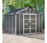 Palram - Canopia Yukon 11X9 Ft Apex Dark Grey Plastic 2 Door Shed (Windowless)