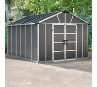 Palram - Canopia Yukon With Floor 11X13 Ft Apex Dark Grey Plastic 2 Door Shed With Floor (Windowless)