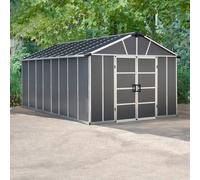 Palram - Canopia Yukon With Wpc Floor 11X17 Ft Apex Dark Grey Plastic 2 Door Shed With Floor (Windowless)