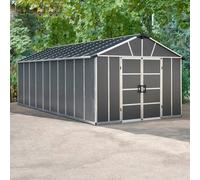 Palram - Canopia Yukon With Wpc Floor 11X21 Ft Apex Dark Grey Plastic 2 Door Shed With Floor (Windowless)
