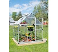 6'x8' Palram Hybrid Walk In Silver Polycarbonate Greenhouse (1.8x2.4m)