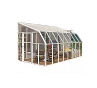 Palram Lean To Greenhouse Sun Room Clear 8 x 16 - L508 x W257 x H266 cm in White Palram White