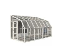 Palram Lean To Greenhouse Sun Room Clear 8X14 - L446 x W257 x H266 cm in White Palram White