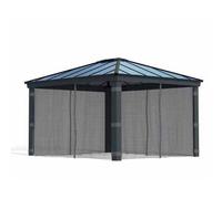 Palram Net Curtain Set for Dallas 12 x 14 Gazebo, W409cm(Gazebo Not Included) in Grey Palram Grey