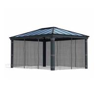 Palram Net Curtain Set for Dallas 12 x 16 Gazebo, W440cm(Gazebo Not Included) in Grey Palram Grey