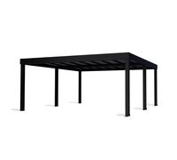 Palram Oslo 20 x 20 Feet Carport Kit, Black Structure Grey Panels - L607.5 cm Palram Black