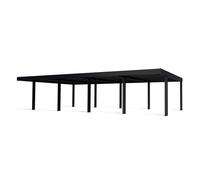 Palram Oslo 20 x 40 Feet Carport Kit, Black Structure Grey Panels - L607.5 cm Palram Black