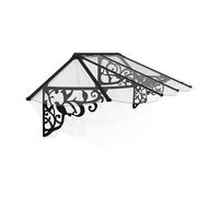 Palram Patio Cover Lily Extendable Canopy Door Awning Kit 2600 Clear L267.2cm in Black Palram Black