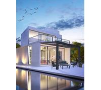 Palram Canopia Stockholm Grey and Clear 3.4 x 3.7m Patio Cover - Size: 324 x 341 x 370cm - Wilko
