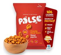 Palse Crunchy Broad Beans Sweet Paprika 12 x 50g | High Protein Vegan Snacks | Super Crunchy Roasted Fava Beans with Paprika | Gluten-Free, High Fibre | Healthy On-the-Go Multipack