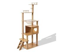Palsmoother Cat Climbing Tree Multi Level Condo Activity Center With Hammock Transparent Bowl Oxford Cloth Sisal MDF Suitable for pet parents modern homes cozy corners