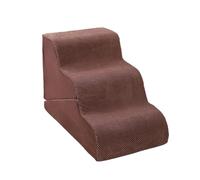 Palsmoother Industrial Steps Pet Stairs Ramp Ladder Steps For Dogs And Cats With Foam And Anti Slip Bottom Removable Breathable Cover suitable for sofas beds tiny breeds apartment living, Coffee
