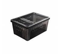 Palsmoother Reptile Terrarium Clear Enclosure Habitat Tank With Secure Lid and Seal Food Grade PP Odorless Housing Side Vents for suitable for small arboreal terrestrial species, Black, M