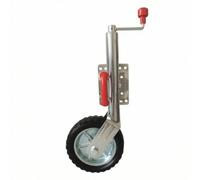 Palsmoother Trailer Support Wheel Trailer Jack Swivel Mounting Bracket Side Winding Handle Rubber Wheel Resistant Metal Parts Smooth Raising And Lowering suitable, 10 Inch Guide Wheel